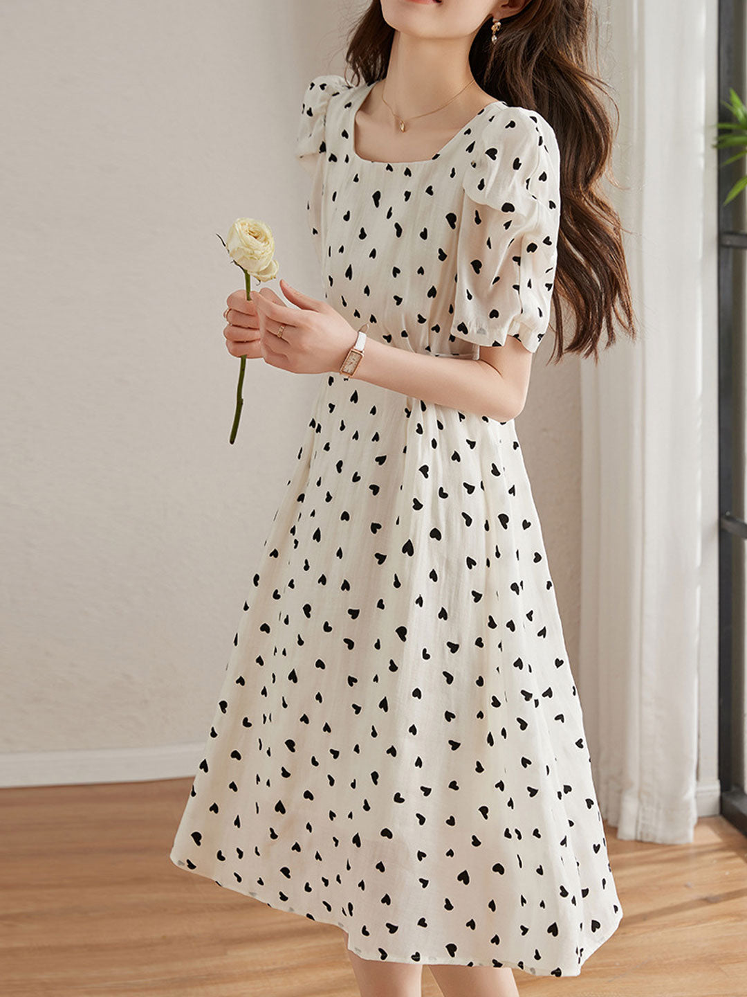 Abigail Retro Printed Polka-dot Dress