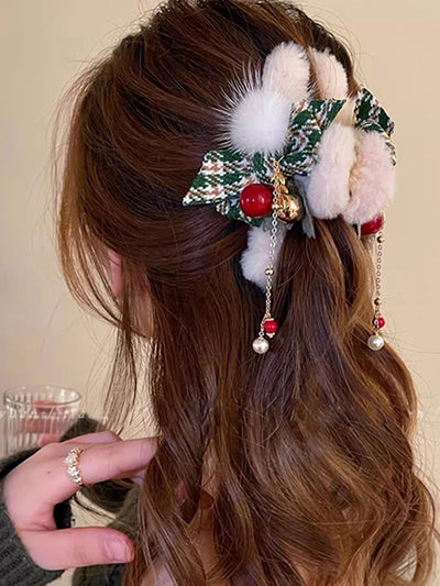 Plush Bow Hairpin Hair Accessories