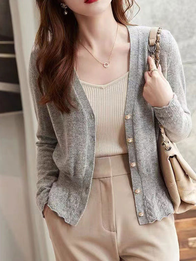 Sophia Elegant V-Neck Knitted Cardigan