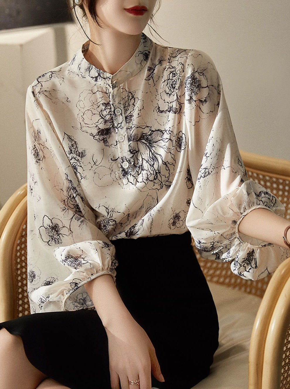 Andrea Elegant Printed Panel Top