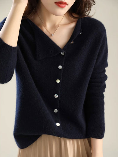 Kayla Classic Crew Neck Knitted Cardigan