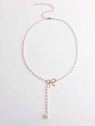Pearl Bow Pendant Necklace