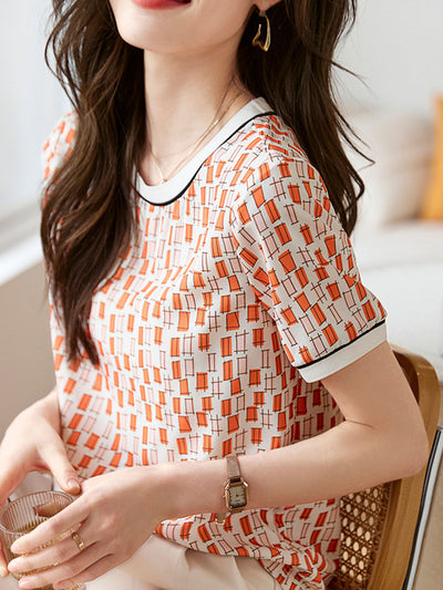 Brianna Casual Color Contrasted Top