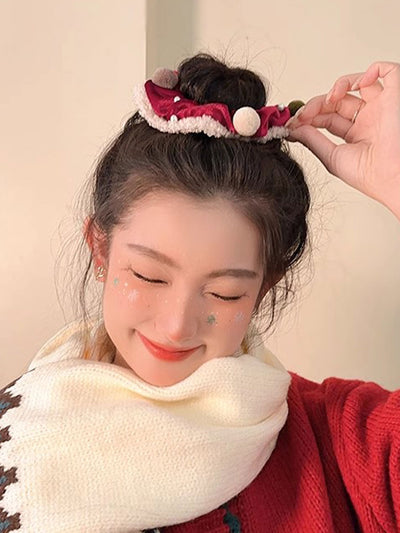 Cute Christmas Pom Headband Hair Accessories