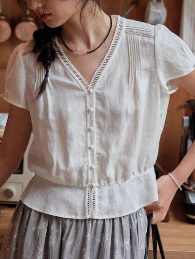 Ariana Vacation V-Neck Ruffled Top