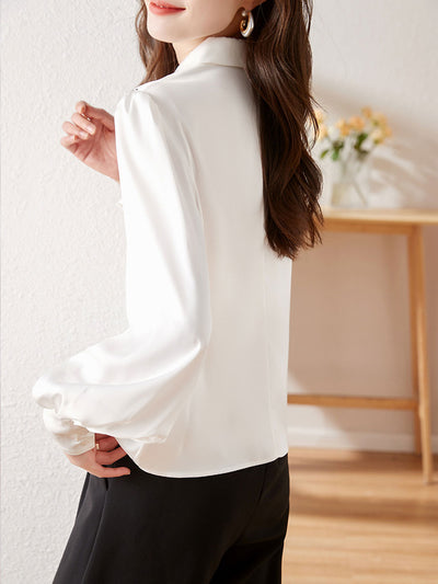 Paige Classic Embroidered Doll Collar Puff Sleeve Shirt