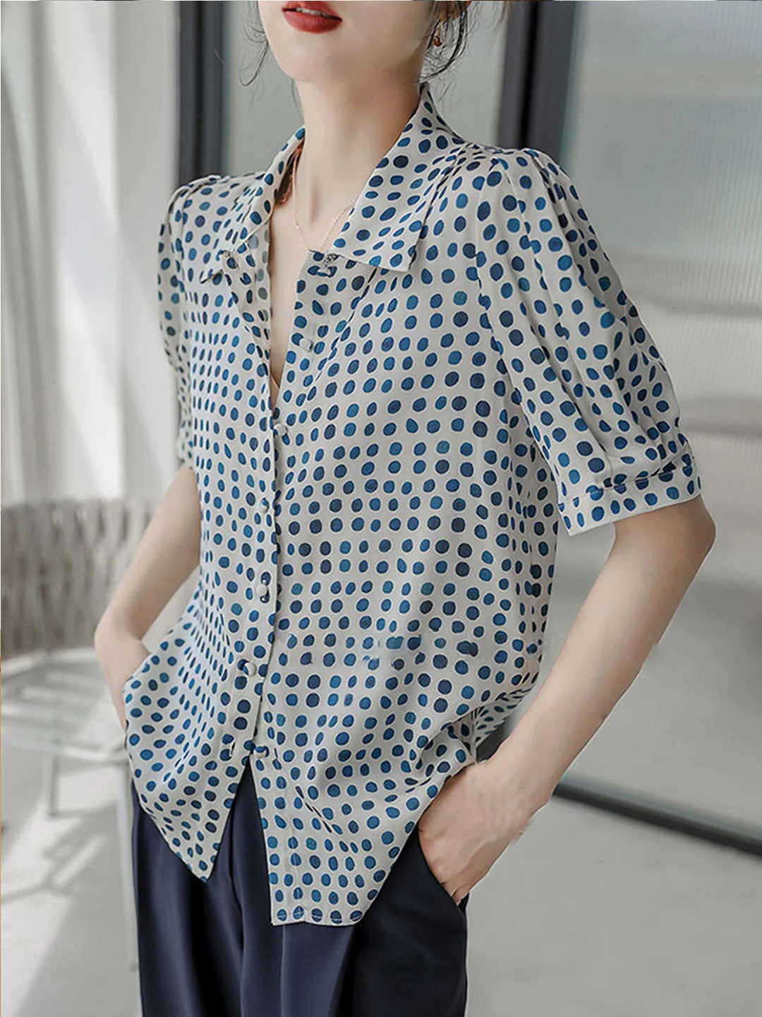 retro polka dot shirt