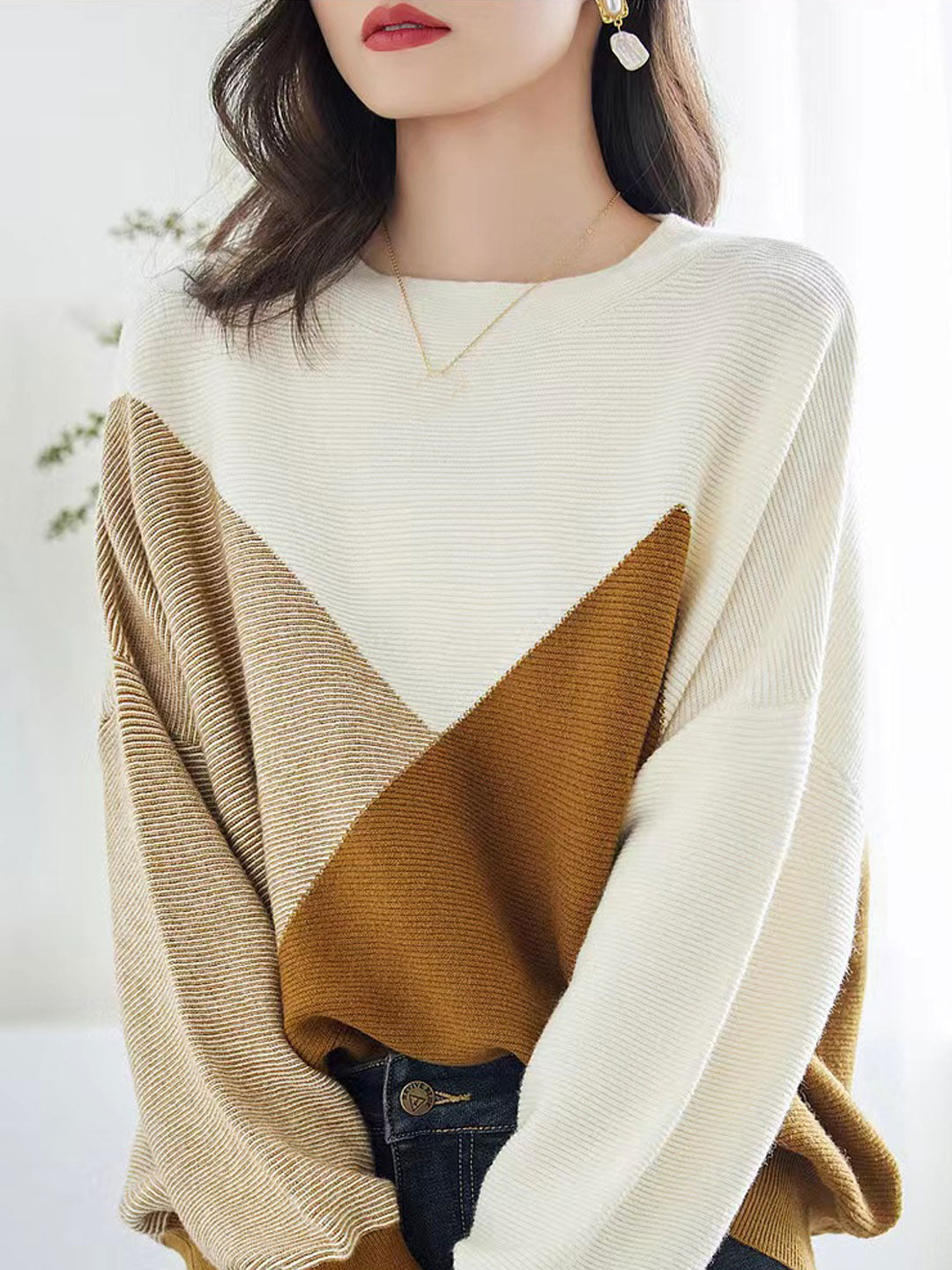 Madison Casual Crew Neck Knitted Pullover Sweater