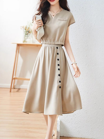 Brooke Classic V-Neck Button Dress Set