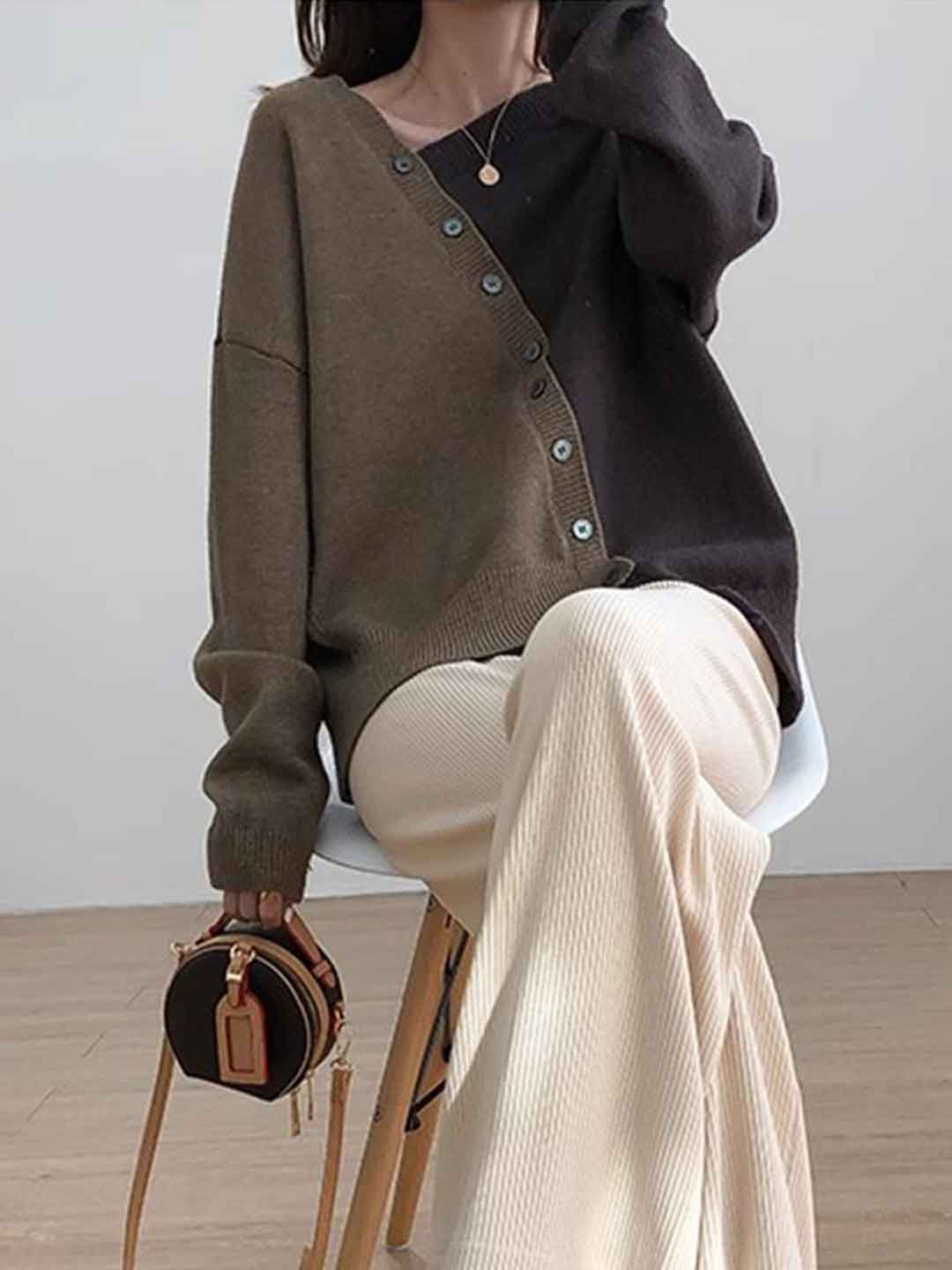 Zoey Casual Irregular Knitted Pullover Sweater