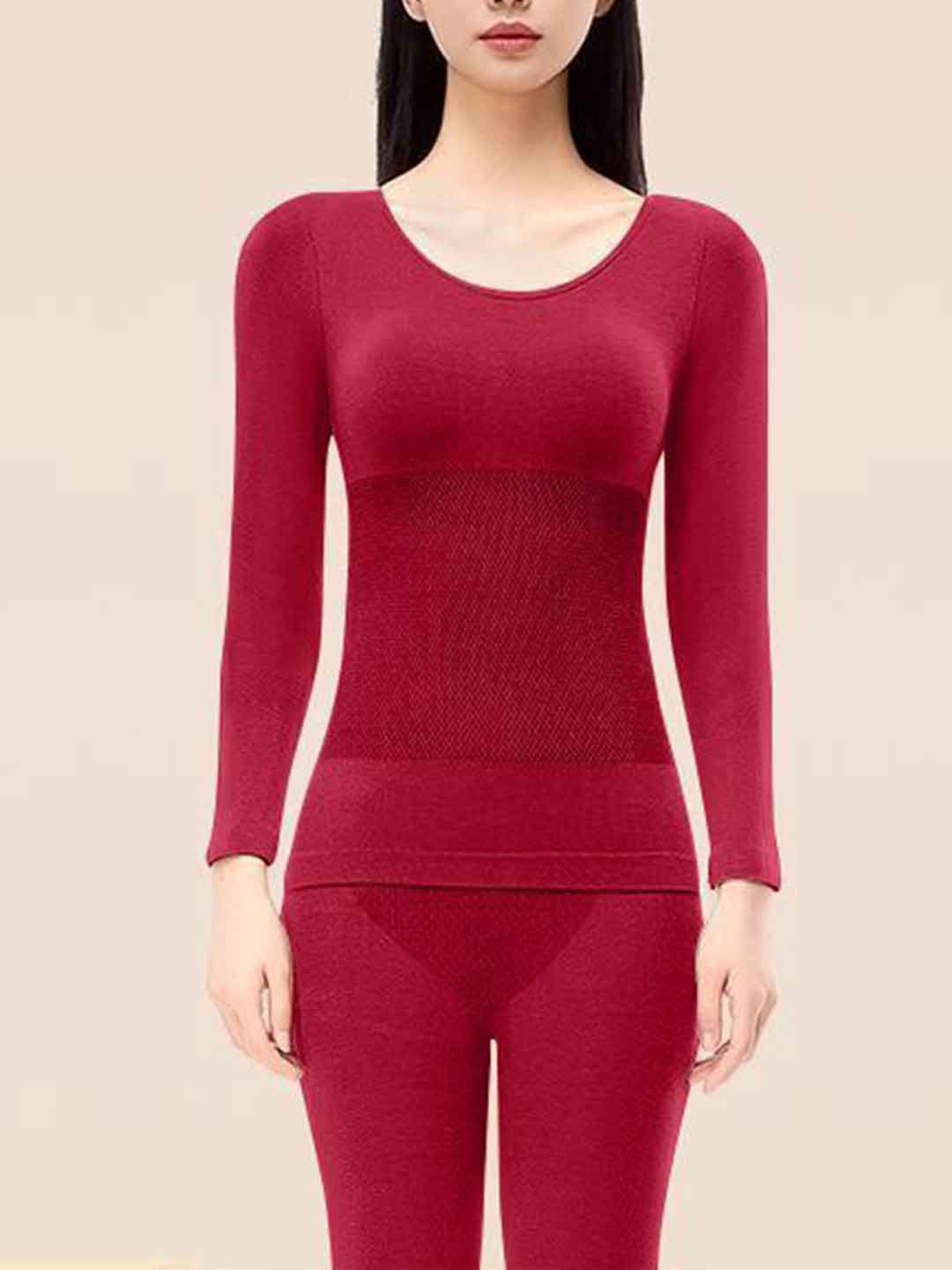 2pcs Women'S Crew Neck Seamless Underwear Set