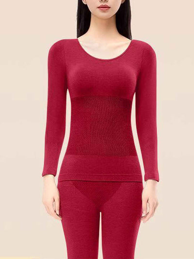 2pcs Women'S Crew Neck Seamless Underwear Set