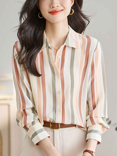 Taylor Vintage V-neck Striped Shirt