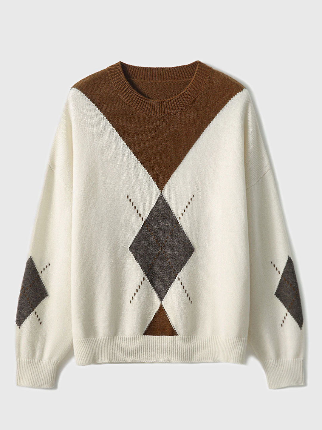 Kayla Retro Diamond Pullover Knitted Sweater