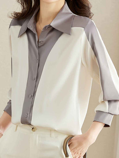 Sophie Chic Polo Collar Chiffon Shirt