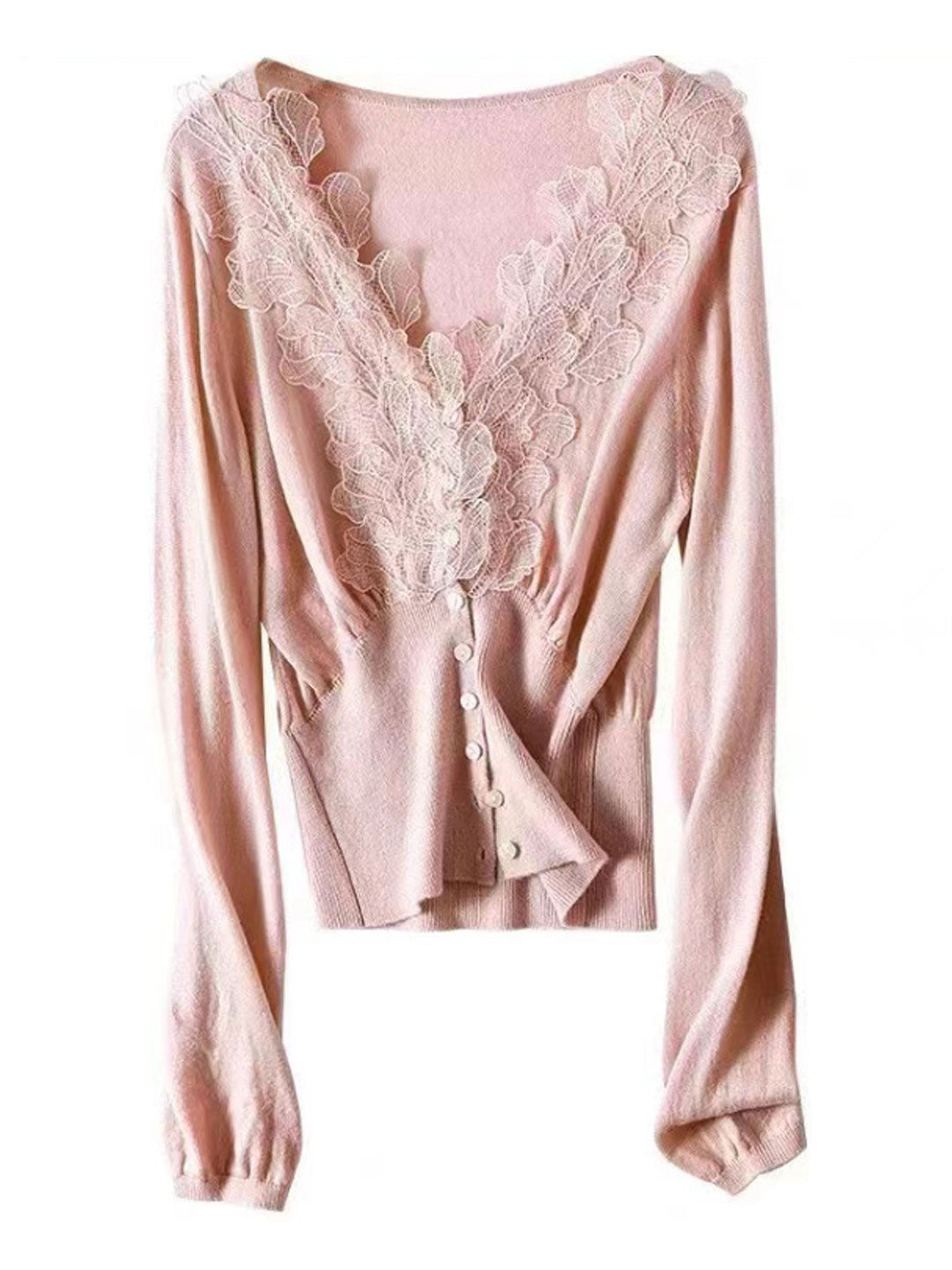 Sophia Classic V-Neck Lace Knitted Sweater