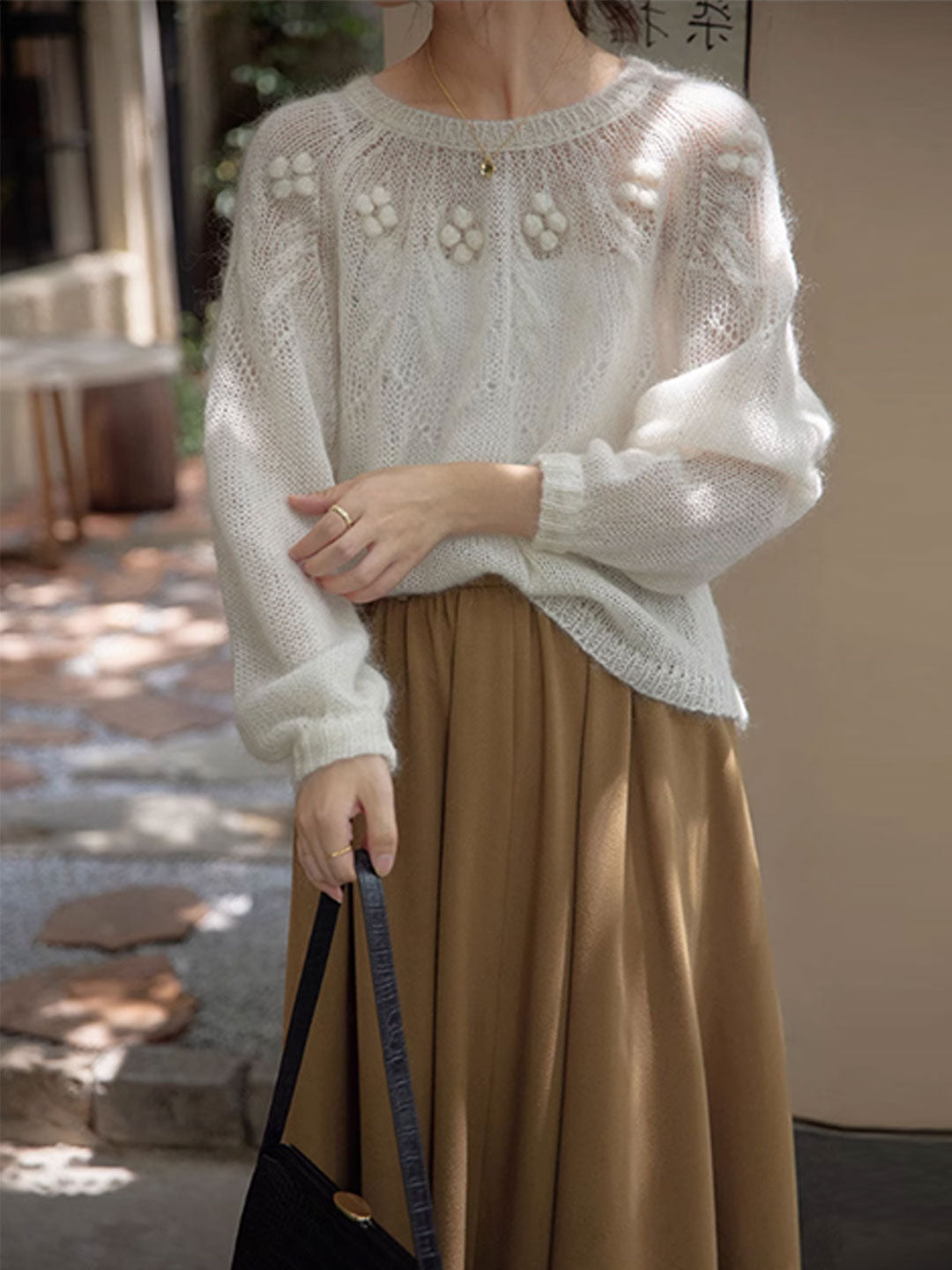 Alexis Loose Crew Neck Pullover Knitted Sweater