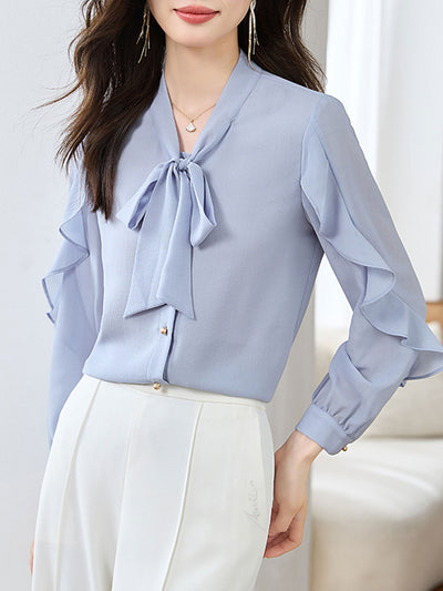 Emily Elegant Plain Chiffon Shirt
