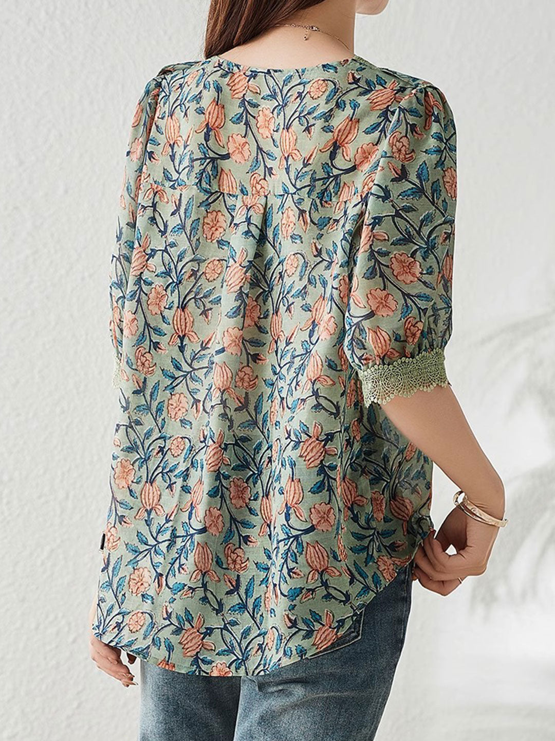 Alyssa Classic Floral Chiffon Shirt