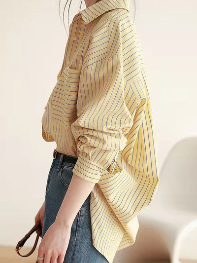 Bailey Loose Lapel Striped Shirt