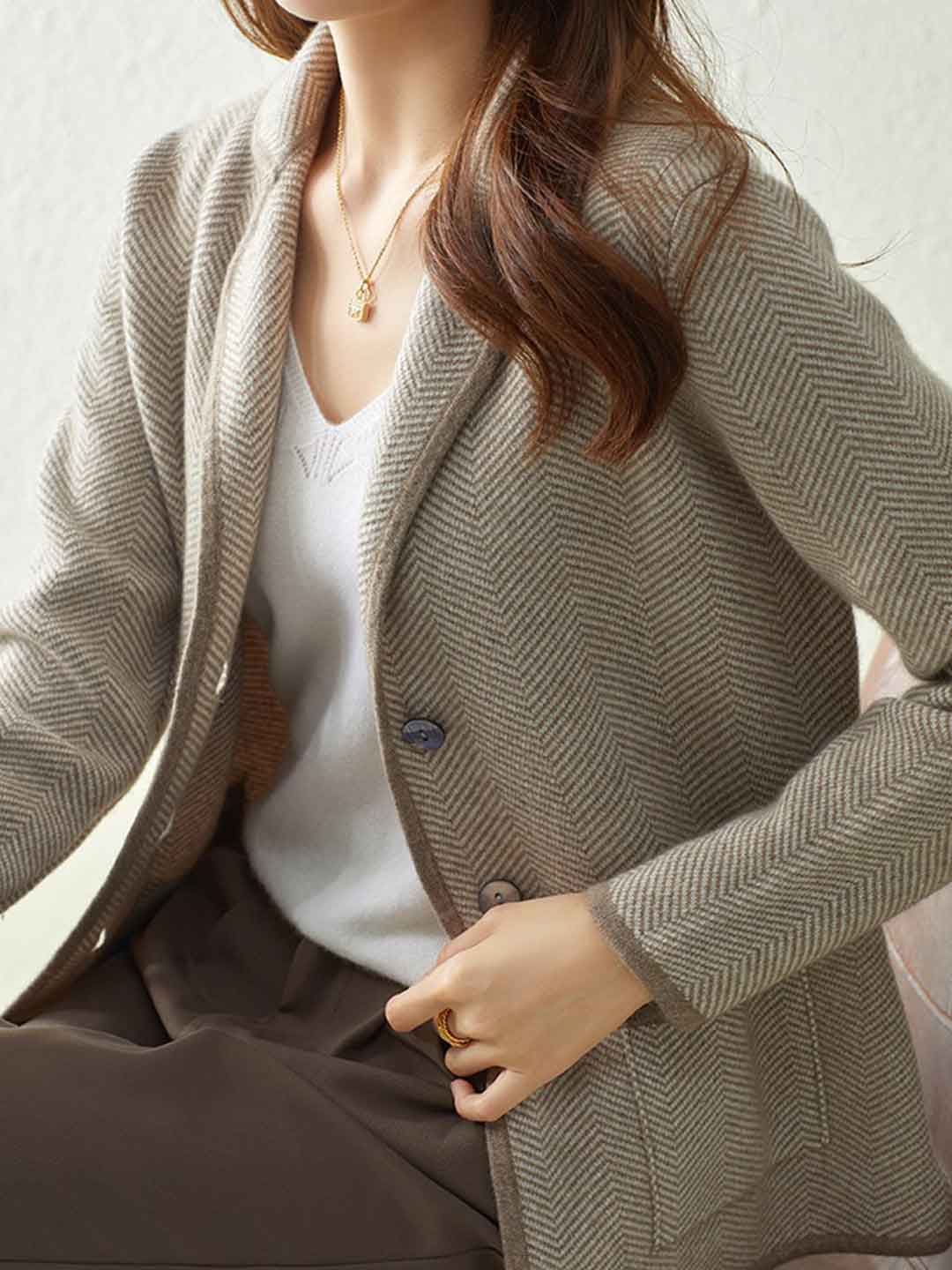 Madison Casual Suit Collar Knitted Coat