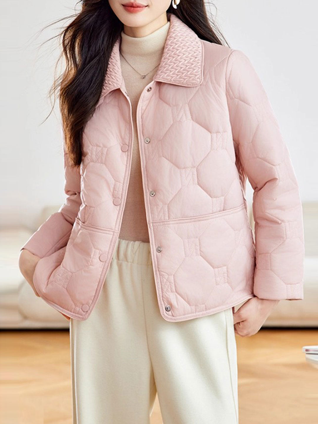 Ella Classic Lapel Solid Color Winter Coat