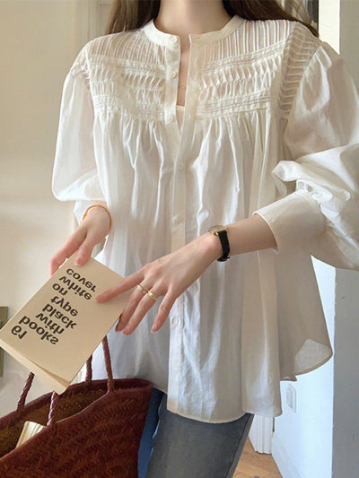 Aaliyah Loose Puff Sleeve Chiffon Blouse