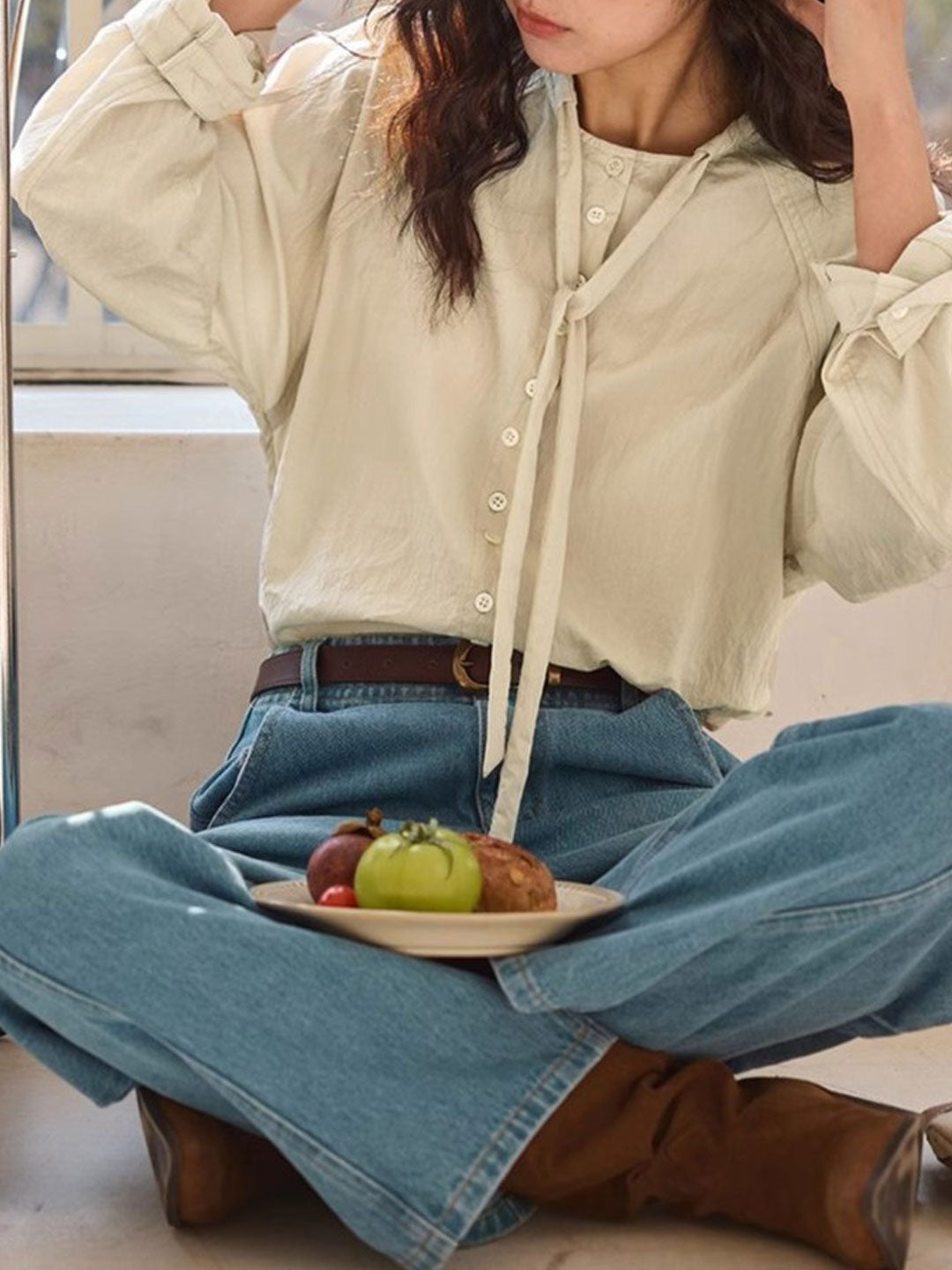 Faith Casual Collar Drawstring Shirt