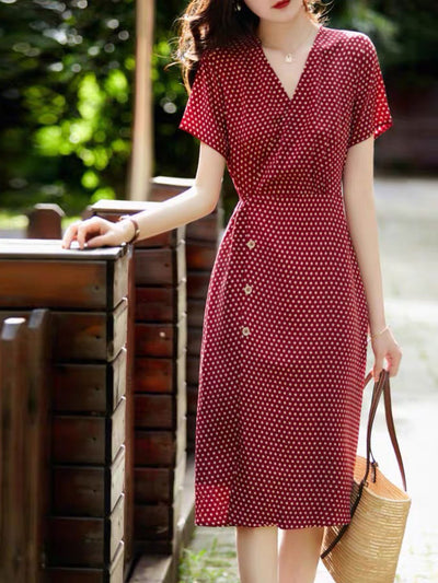 Kayla Vintage Polka Dot Strappy Dress