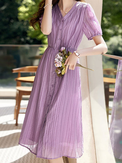 Abigail Elegant Textured Chiffon Dress