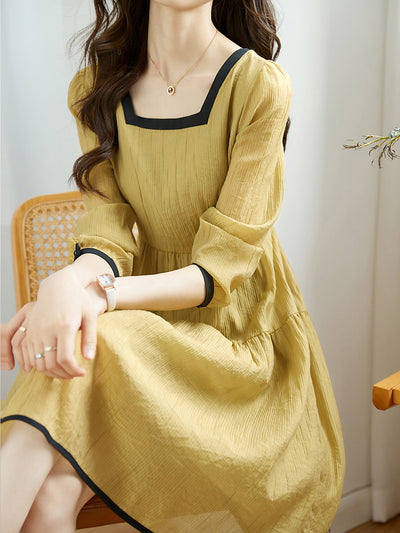 Sarah Retro Contrasted Color Dress