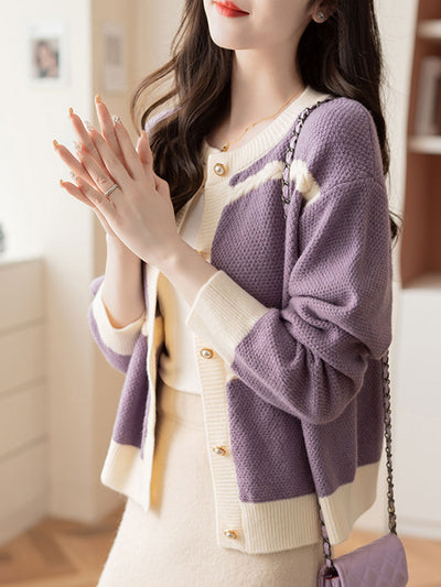 Grace Classic Crew Neck Knitted Cardigan