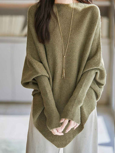 Lily Loose Irregular Knitted Cape Top