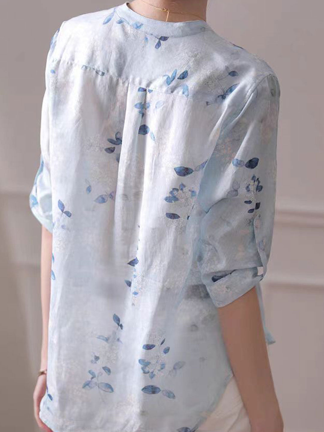 Taylor Loose V-Neck Printed Shirt