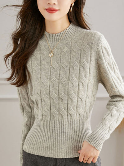 Lauren Elegant Crew Neck Turtleneck Knitted Sweater
