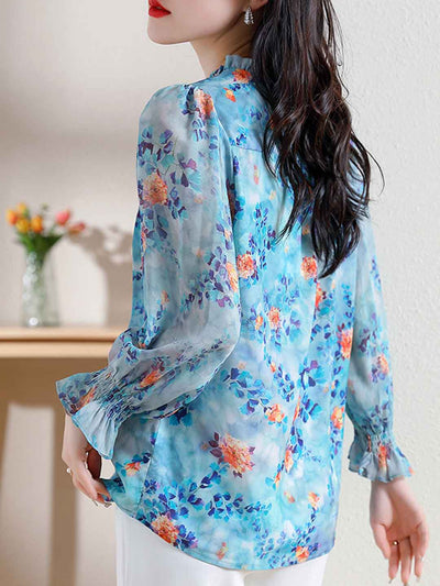 Jessica Classic Floral Printed Chiffon Top