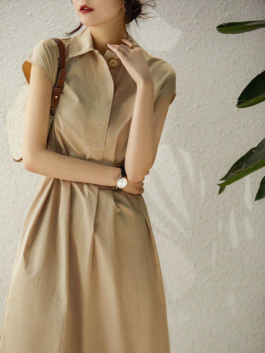 Zoey Elegant V-Neck Lapel Waist Dress