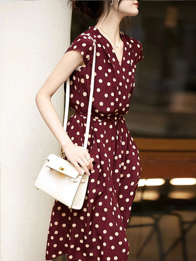 Zoe Classic Polka Dot Tie Dress