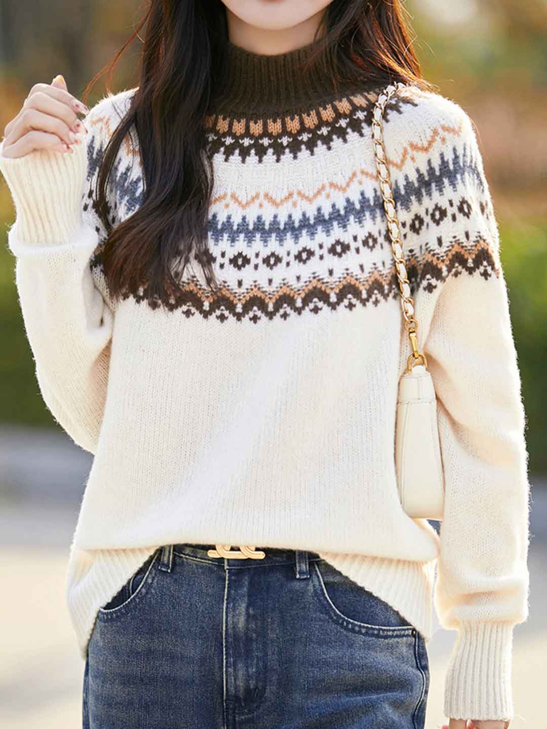 Sophie Classic Turtleneck Knitted Pullover Sweater