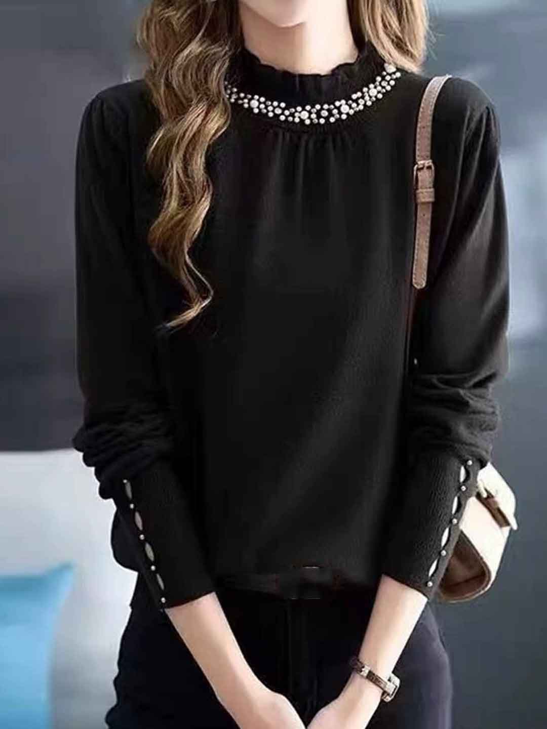 Genesis Elegant Turtleneck Lace Knitted Top