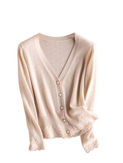 Sophia Elegant V-Neck Knitted Cardigan