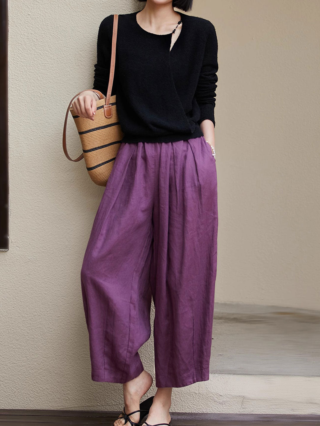 Abigail Classic Crew Neck Hollowed Knitted Cardigan