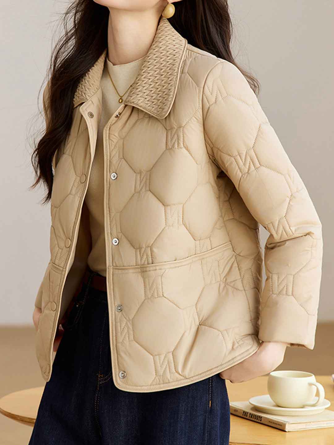 Ella Classic Lapel Solid Color Winter Coat