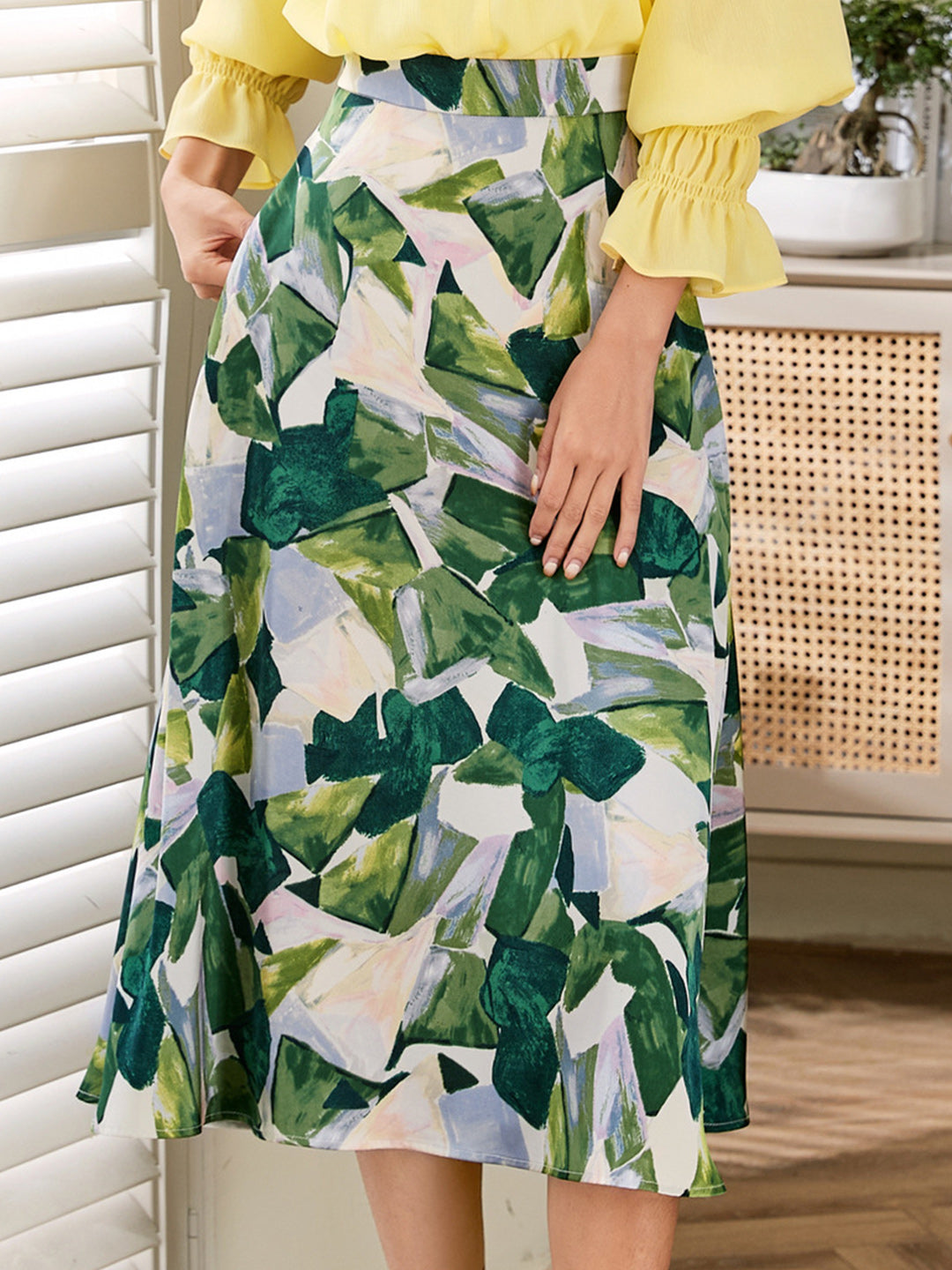 Grace Elegant Printed Chiffon Skirt