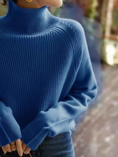 Charlotte Classic Turtleneck Solid Color Knitted Sweater