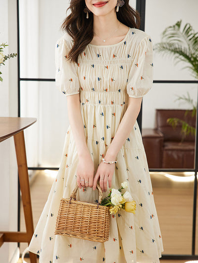 Rachel Retro Floral Embroidered Dress