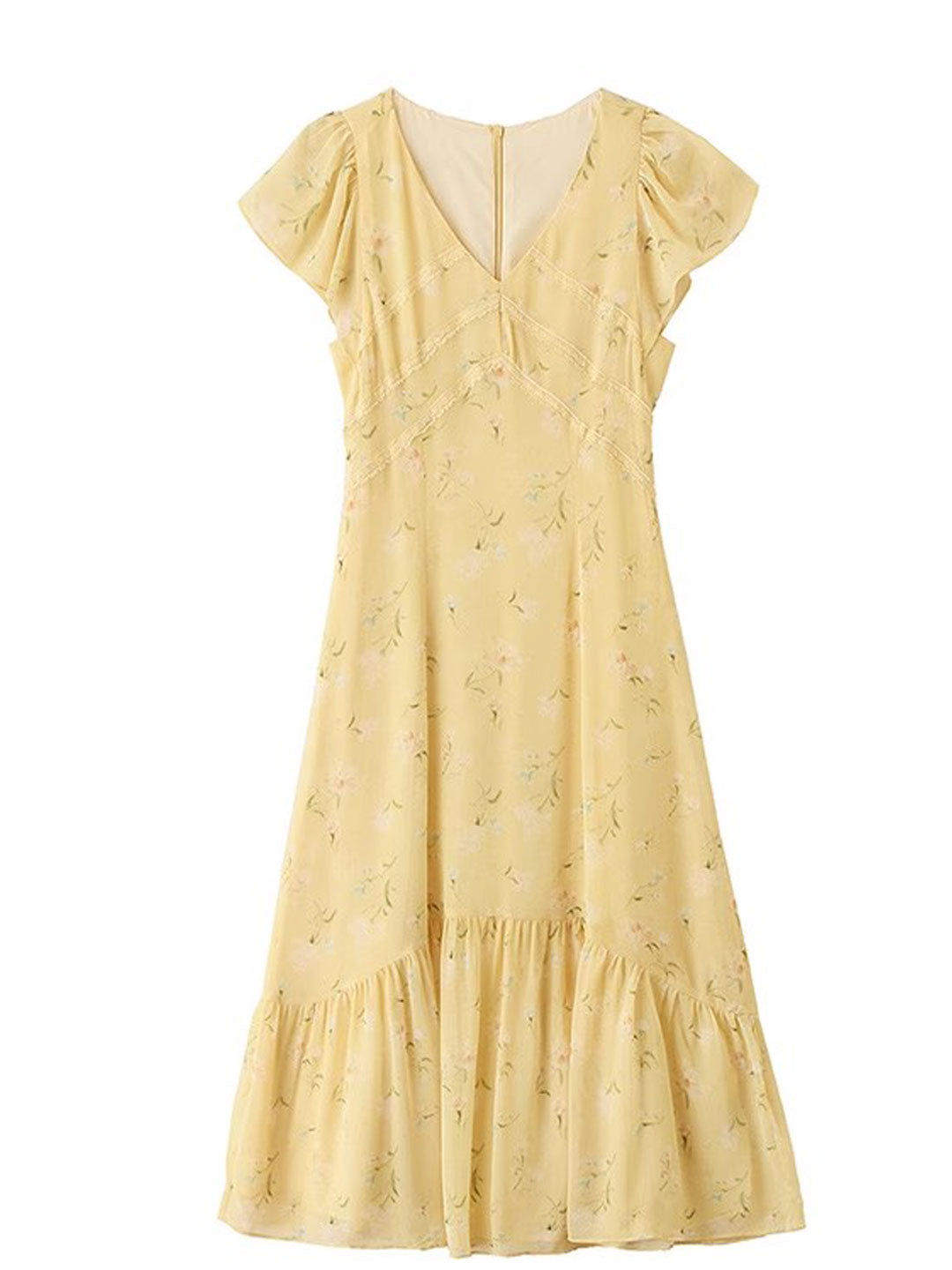 Rachel Vacation V-neck Chiffon Floral Dress