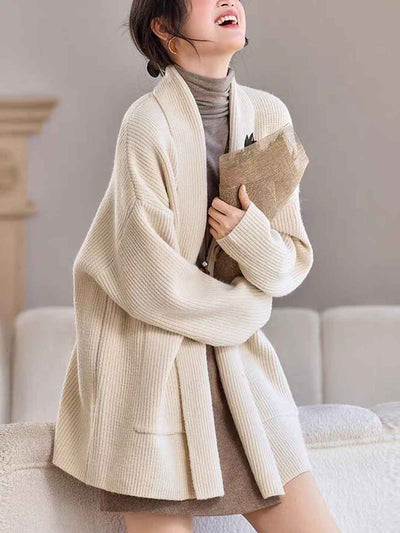 Emily Classic V-Neck Thick Knitted Coat