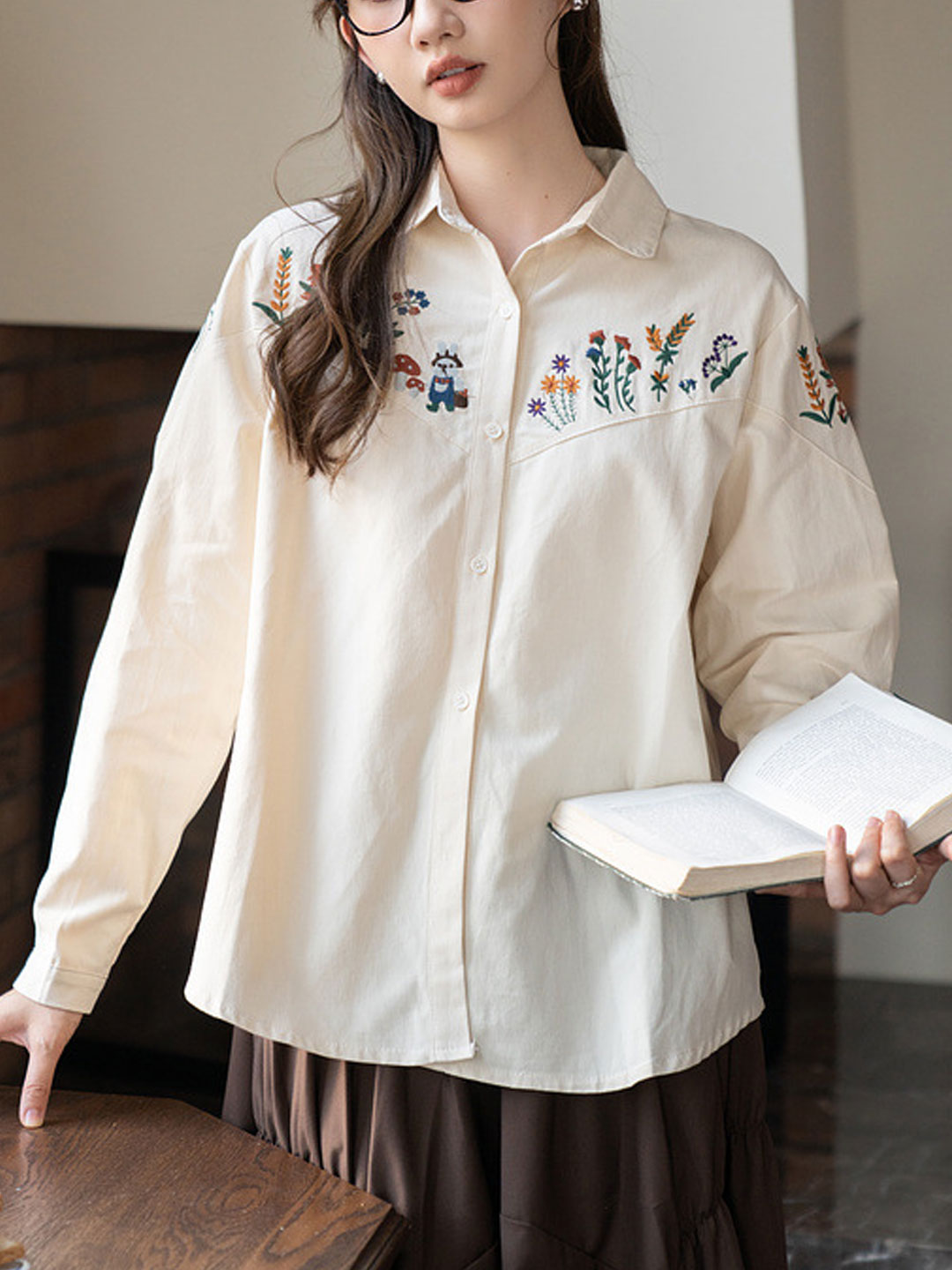 Faith Casual Polo Collar Embroidered Shirt