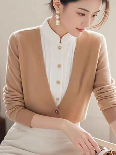 Anna Loose Mock Two-Piece Knitted Sweater